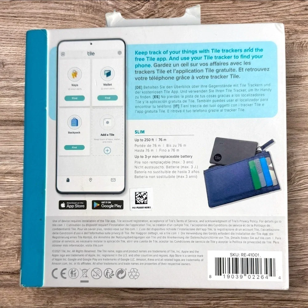 NIB Tile Slim Bluetooth tracker for Wallet